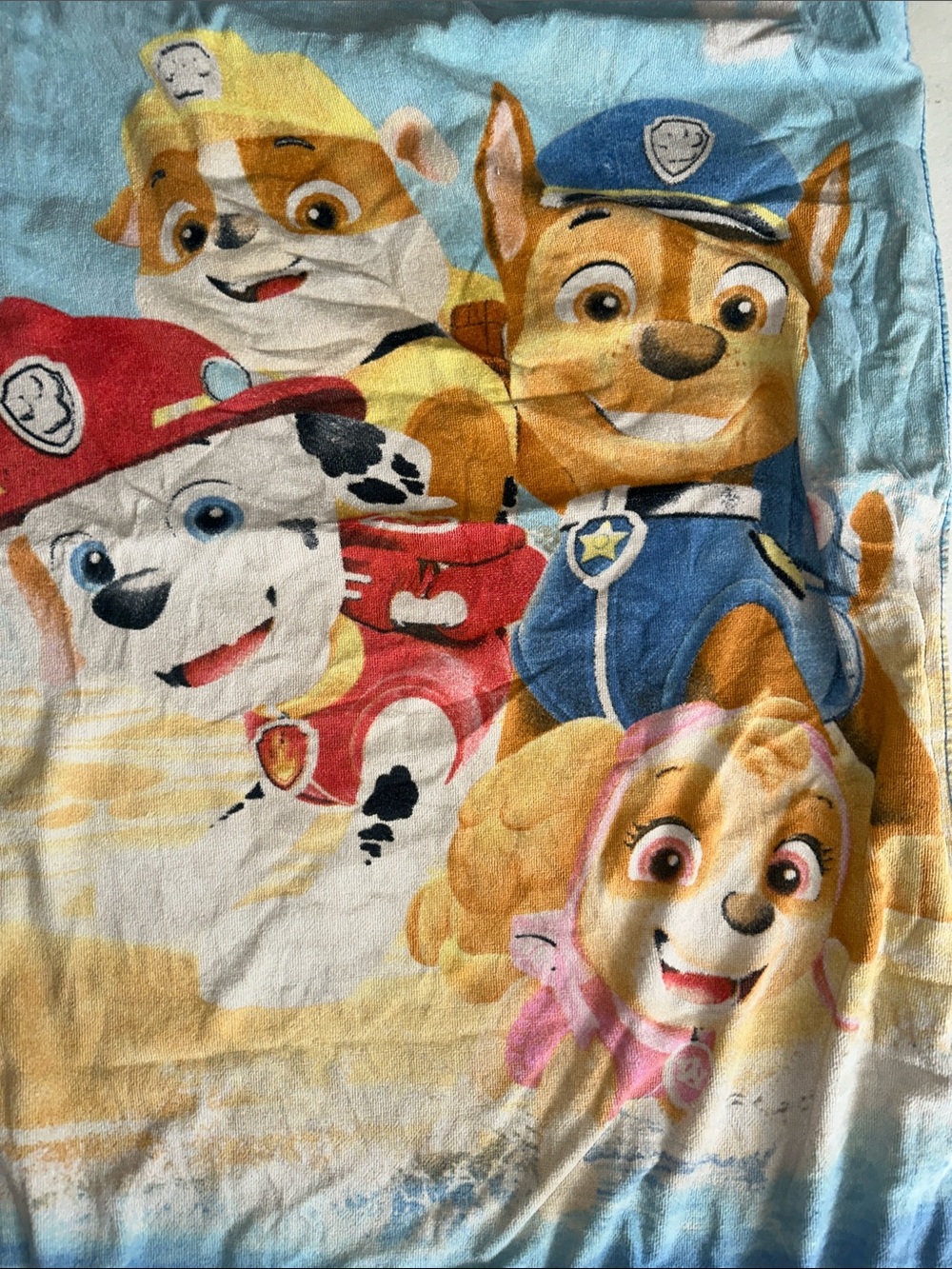 Home. Vintage Collectible Paw Patrol Kids Beach Towel - Blue, Yellow, Red, Pink